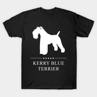 Kerry Blue Terrier Dog White Silhouette T-Shirt